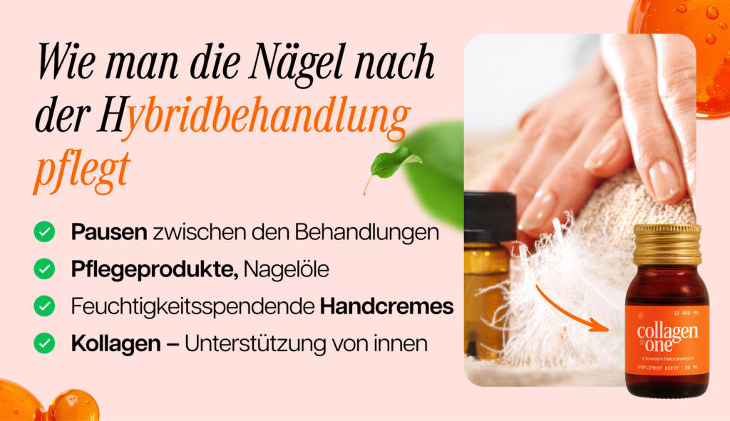 Infografik zur Pflege der Nägel nach einer Hybridmaniküre