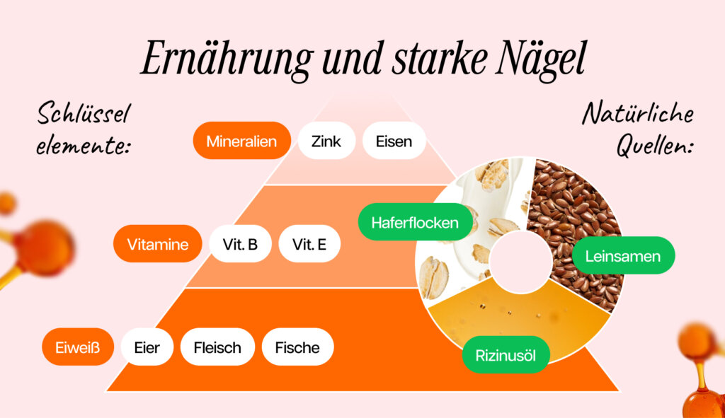 Infografik zum Einfluss der Ernährung auf starke Nägel