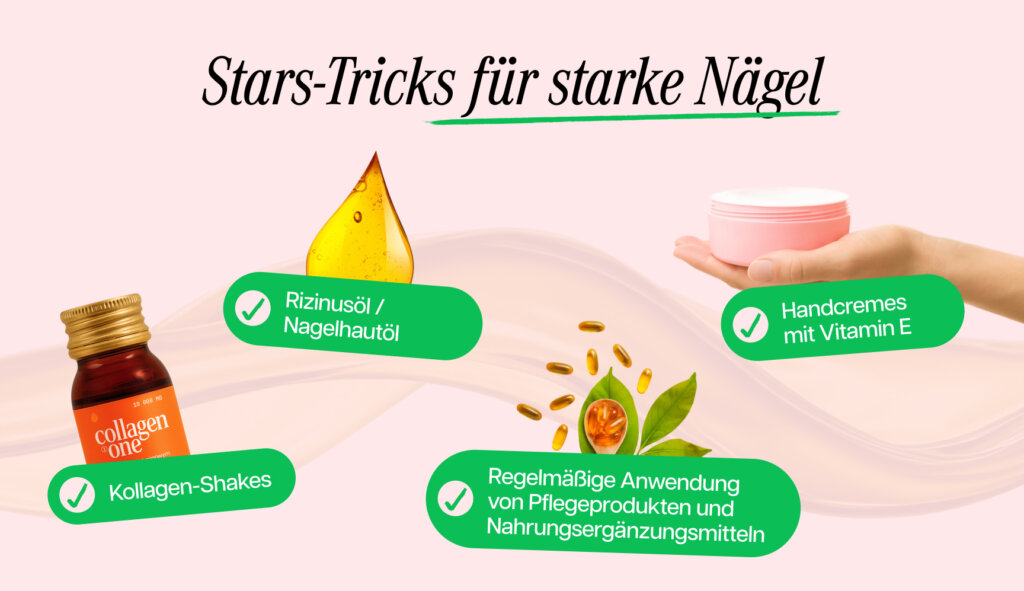Infografik mit Tipps von Stars für starke Nägel